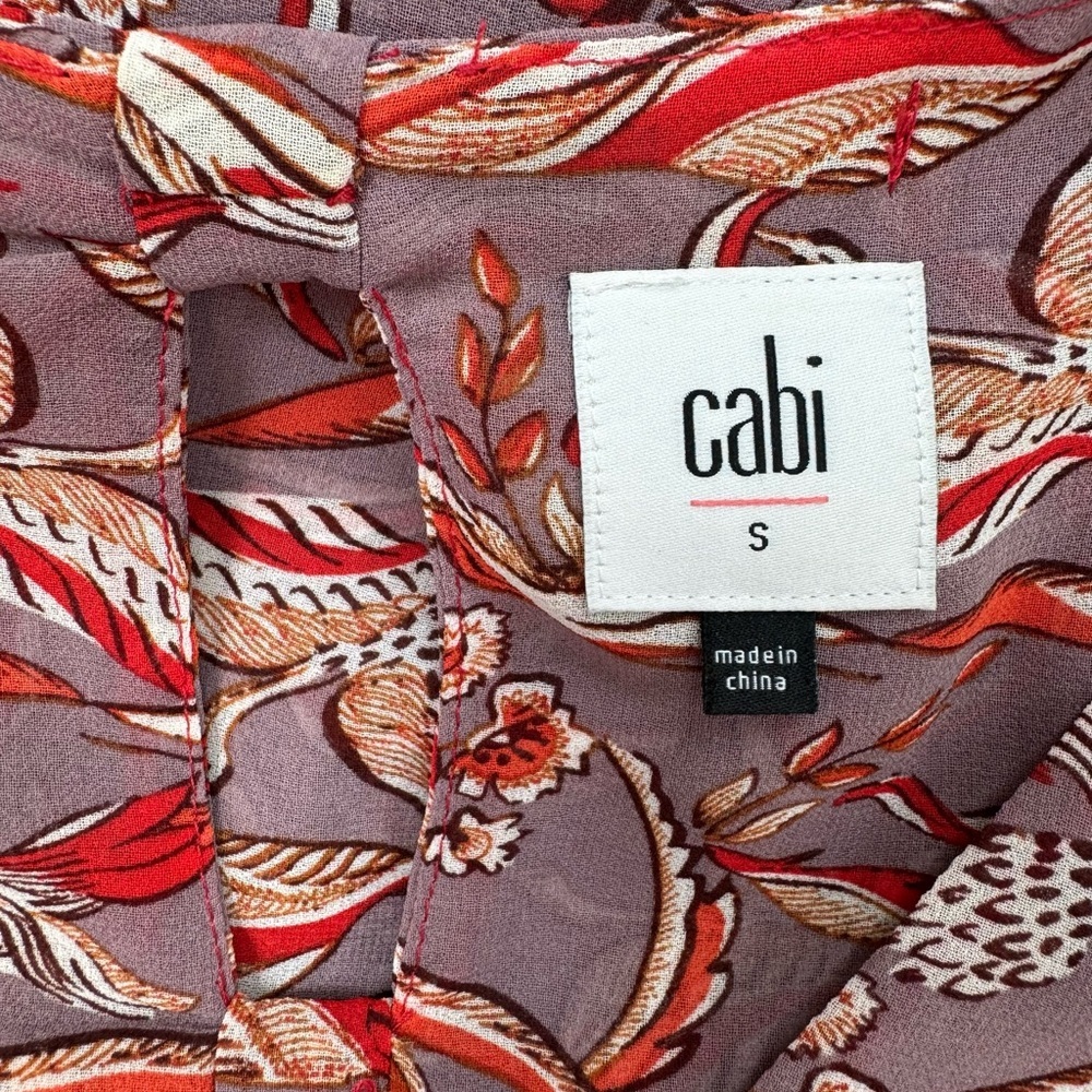 NWOT TAGS CABI 3611 V-BECK CRANE TOP W/PEBLUM-SMALL - Picture 3 of 9